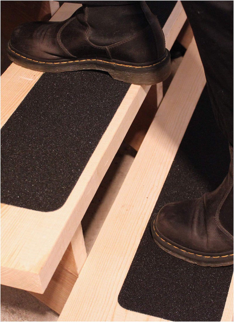 FINEHOUS 6"x40" Stair Treads Non-Slip Outdoor Tape - 10-Pack Black Anti-Slip Strips - Image 1